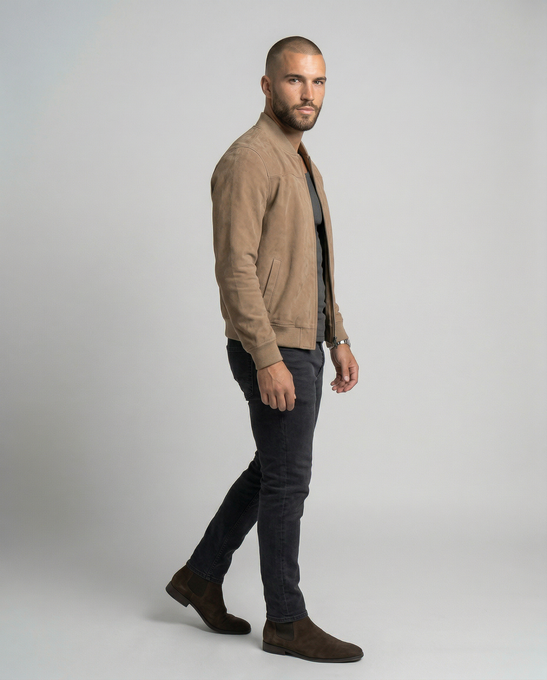 Adrián – Abrigo bomber premium de Terciopelo