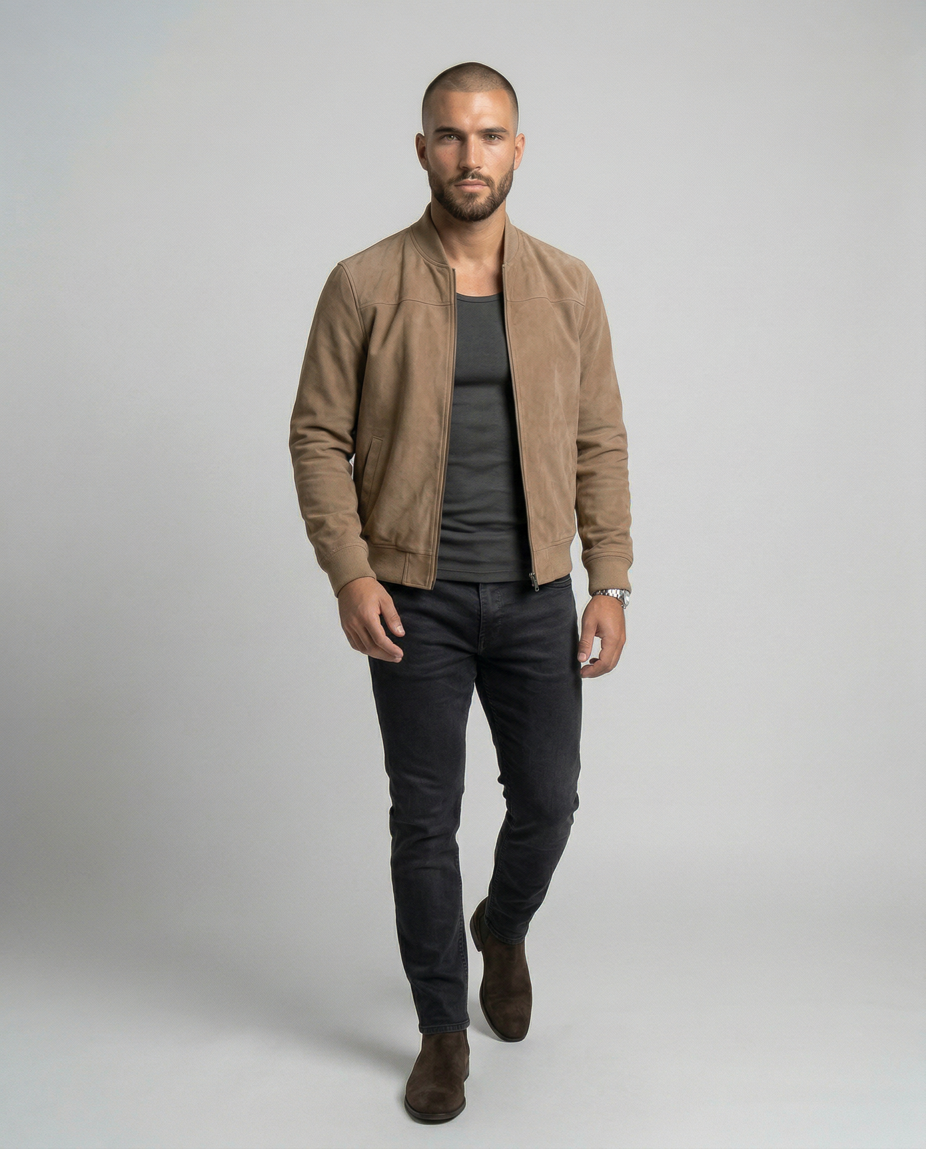 Adrián – Abrigo bomber premium de Terciopelo