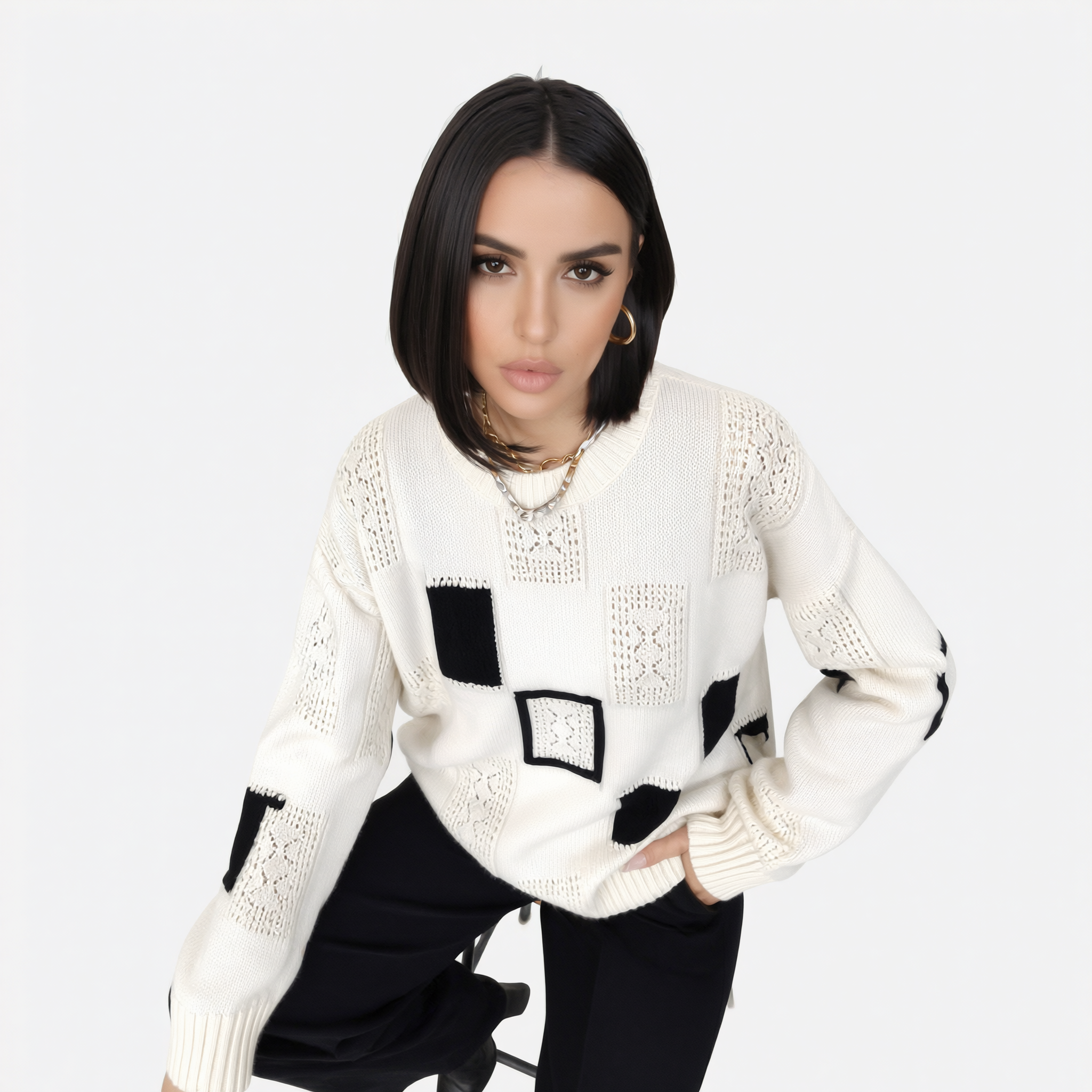 Alica | Suéter con diseño geométrico