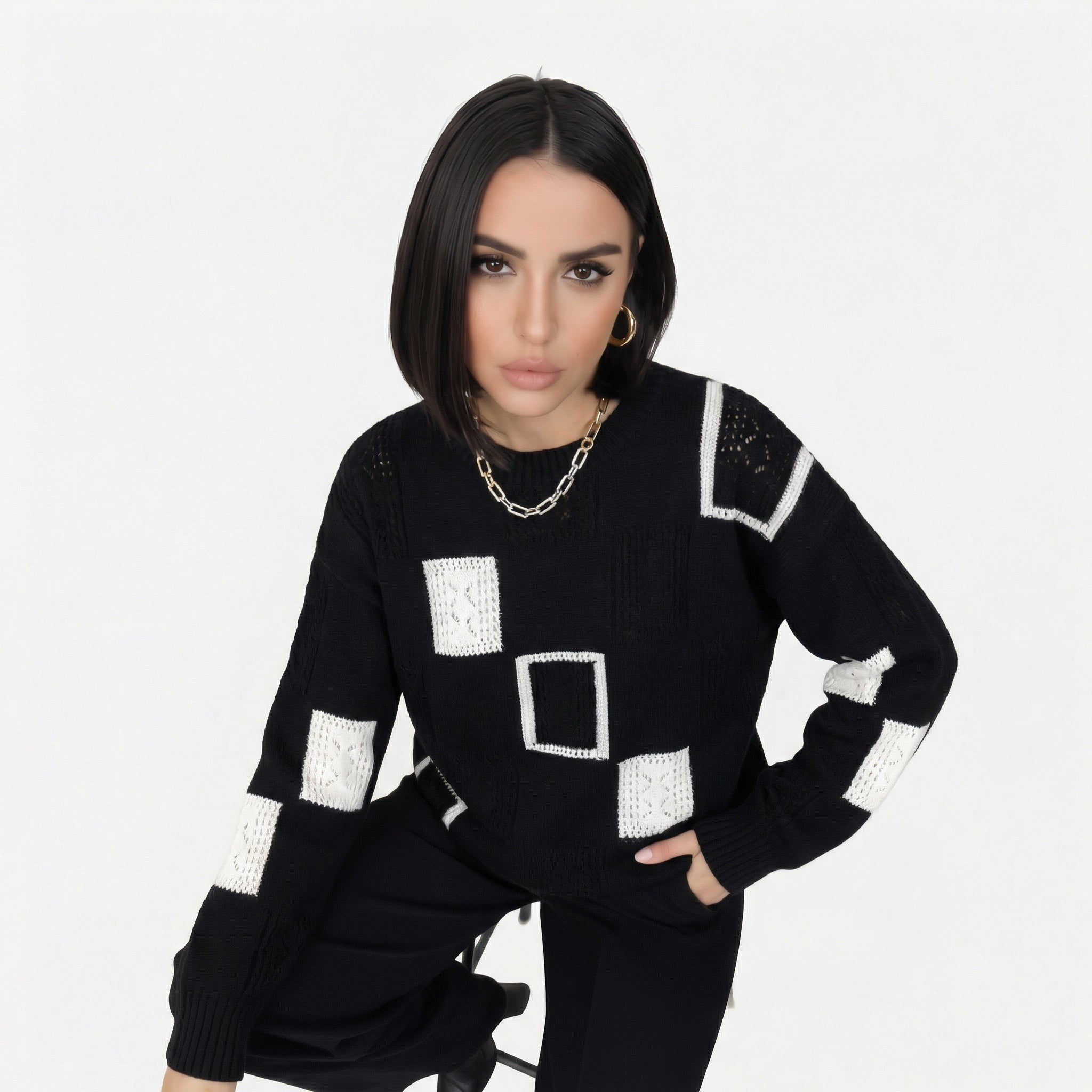 Alica | Suéter con diseño geométrico