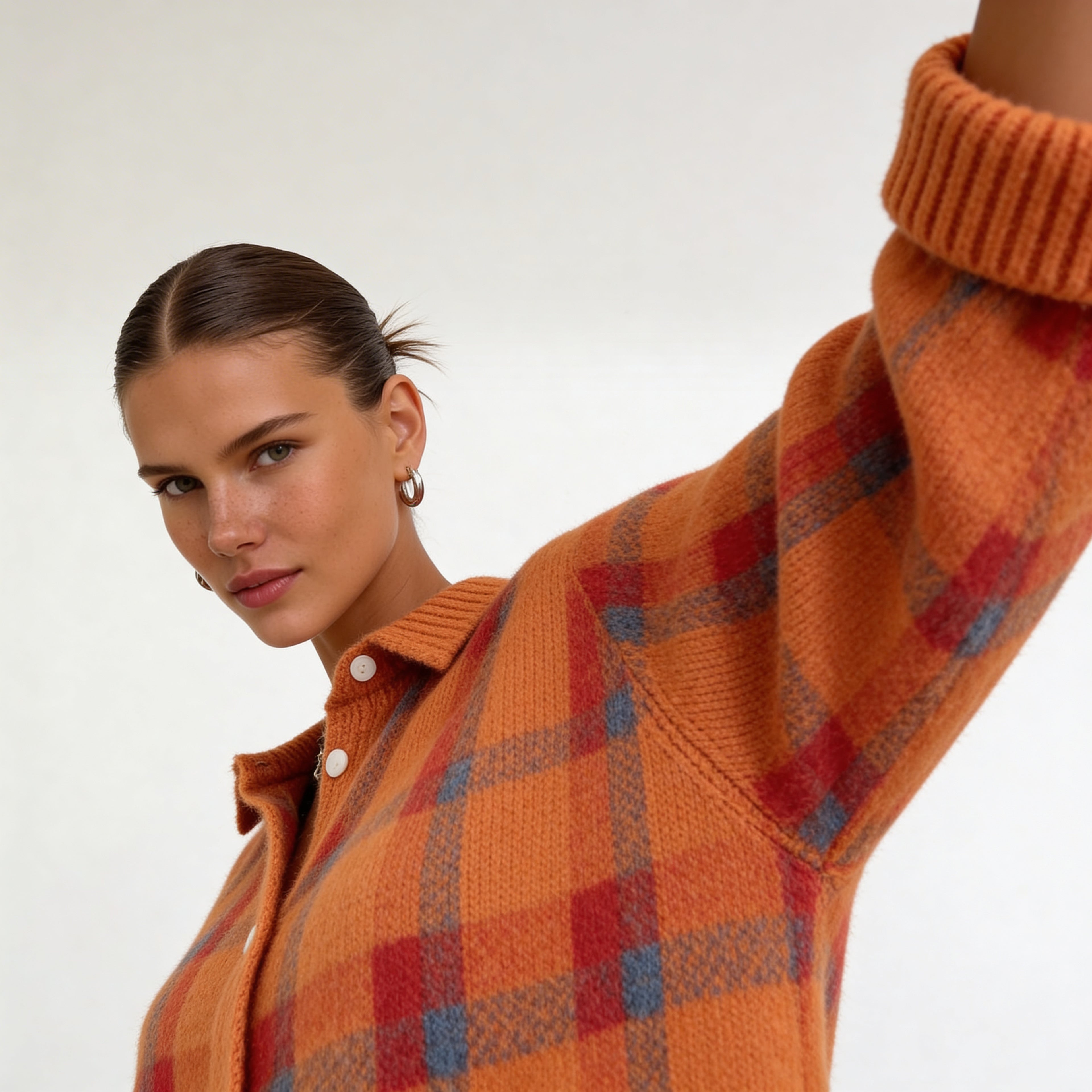 Mara | Cárdigan de punto a cuadros