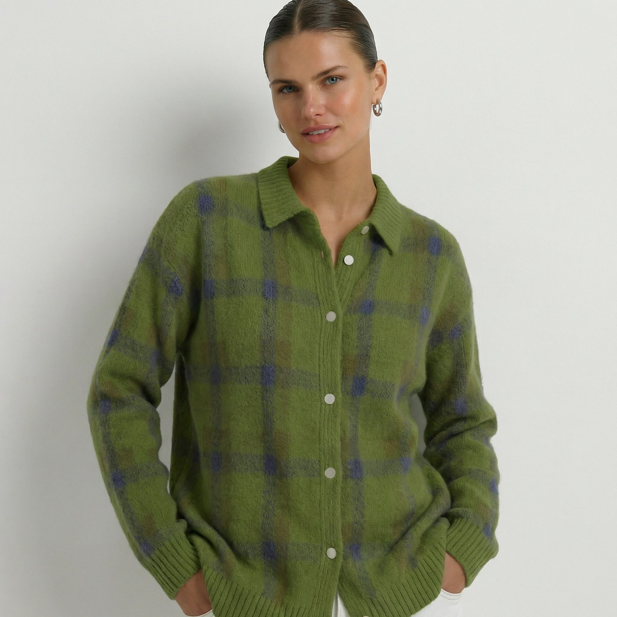 Mara | Cárdigan de punto a cuadros