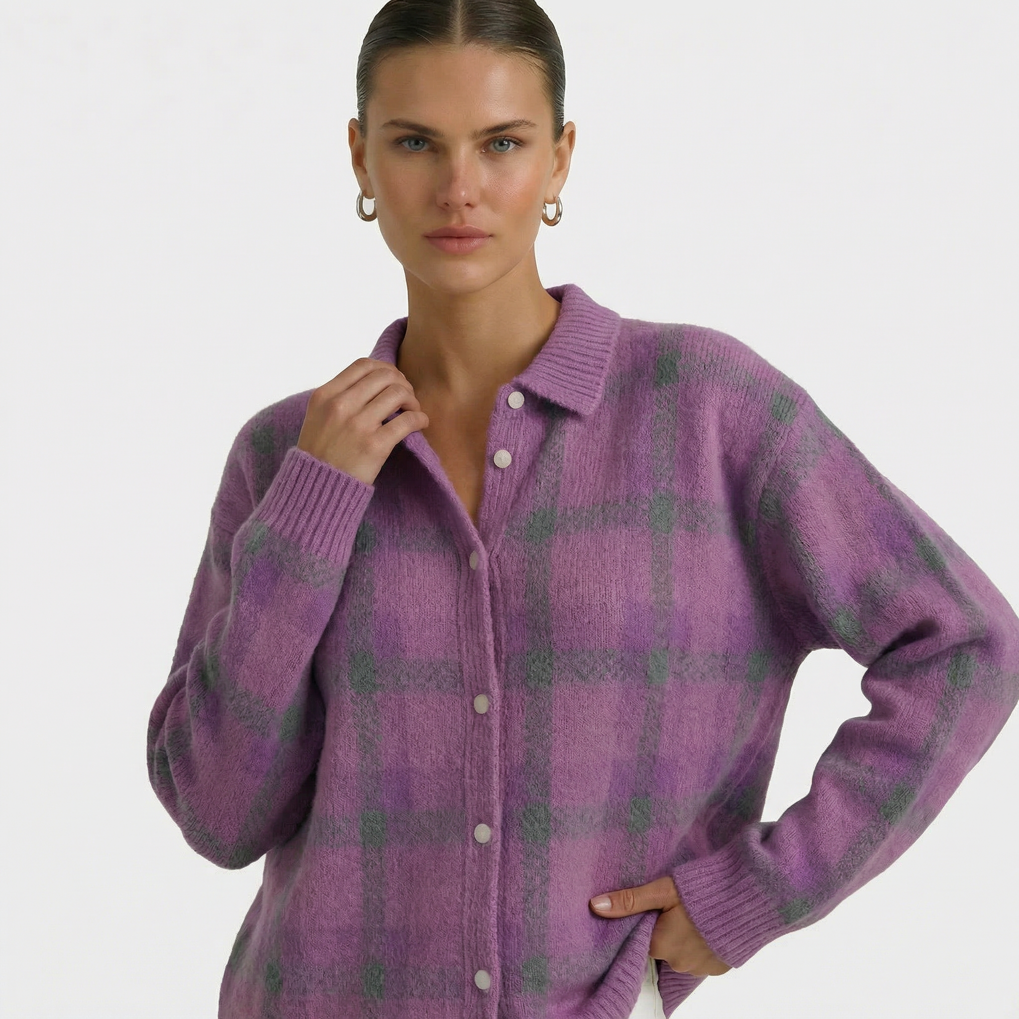 Mara | Cárdigan de punto a cuadros