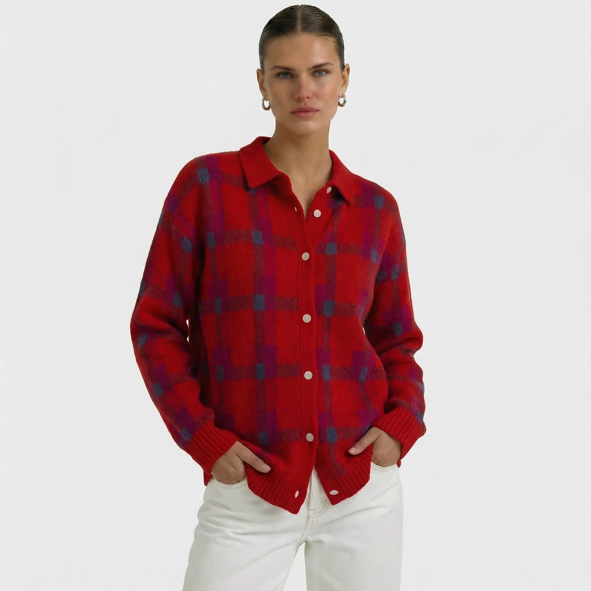 Mara | Cárdigan de punto a cuadros