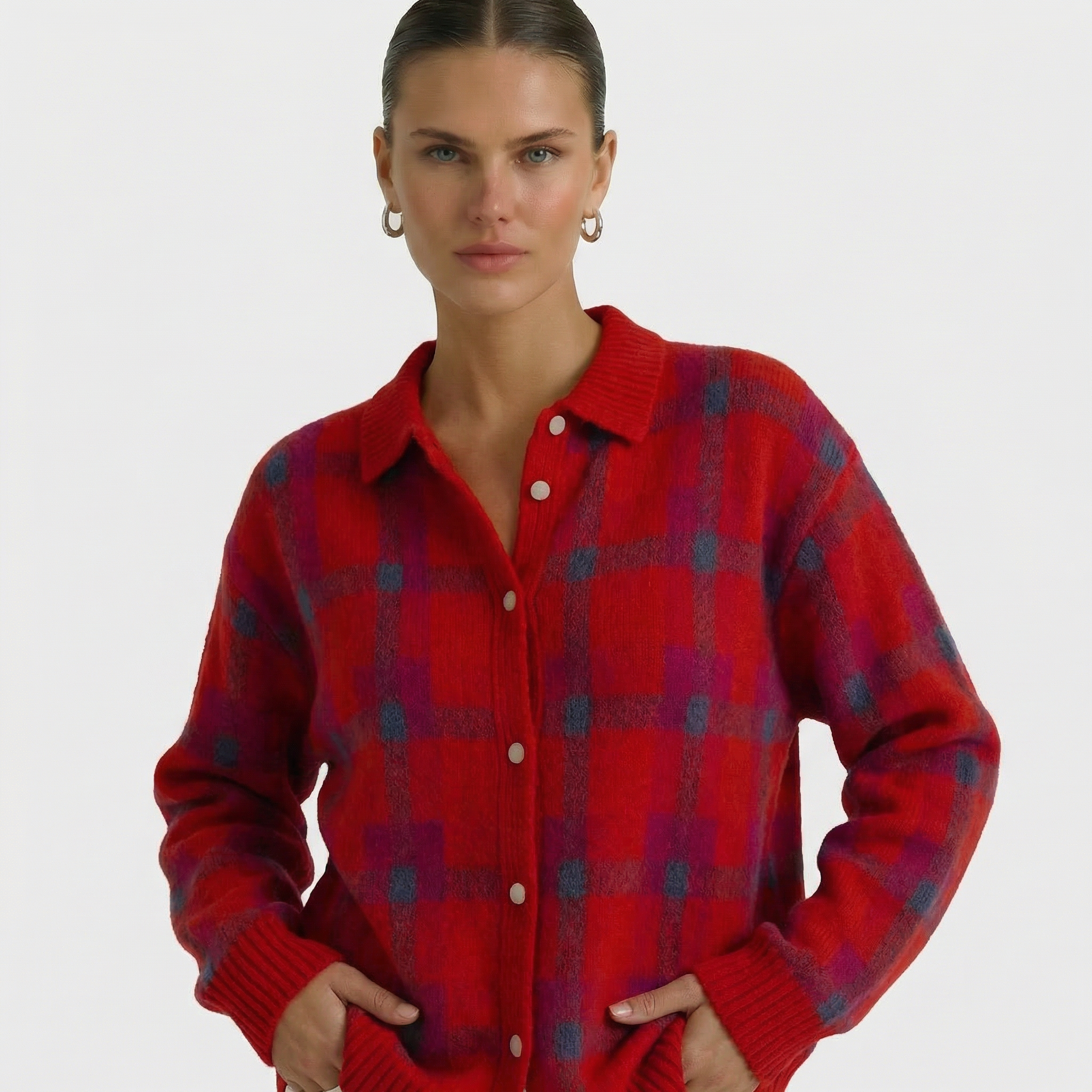 Mara | Cárdigan de punto a cuadros