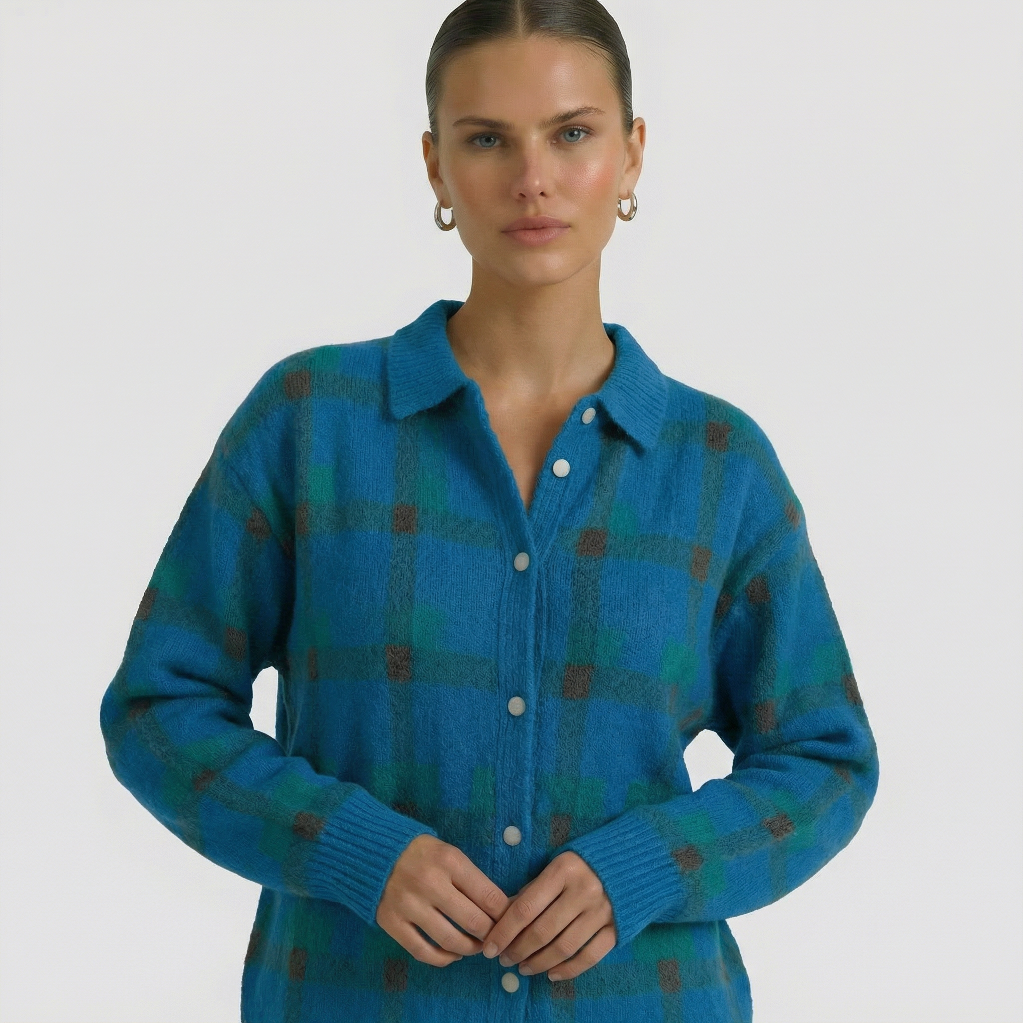 Mara | Cárdigan de punto a cuadros