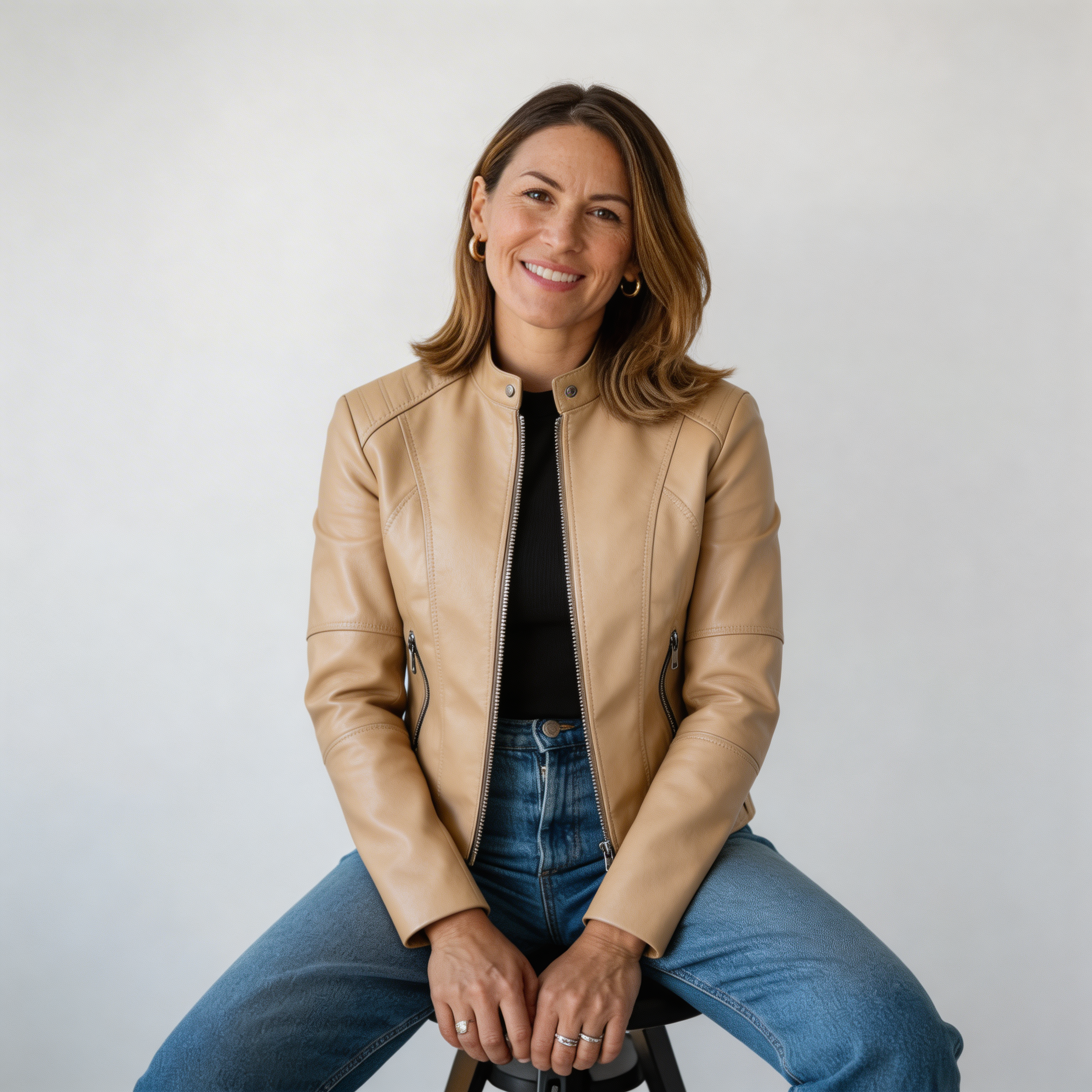 Romina | Abrigo de Cuero Casual