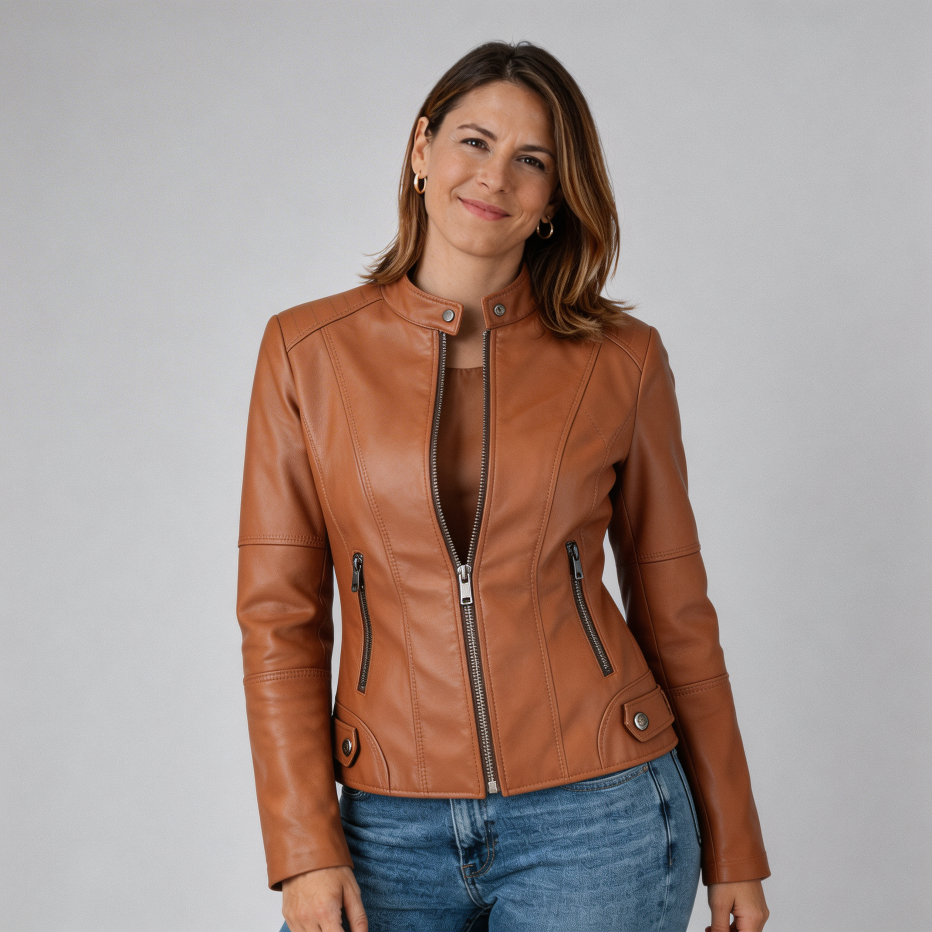 Romina | Abrigo de Cuero Casual